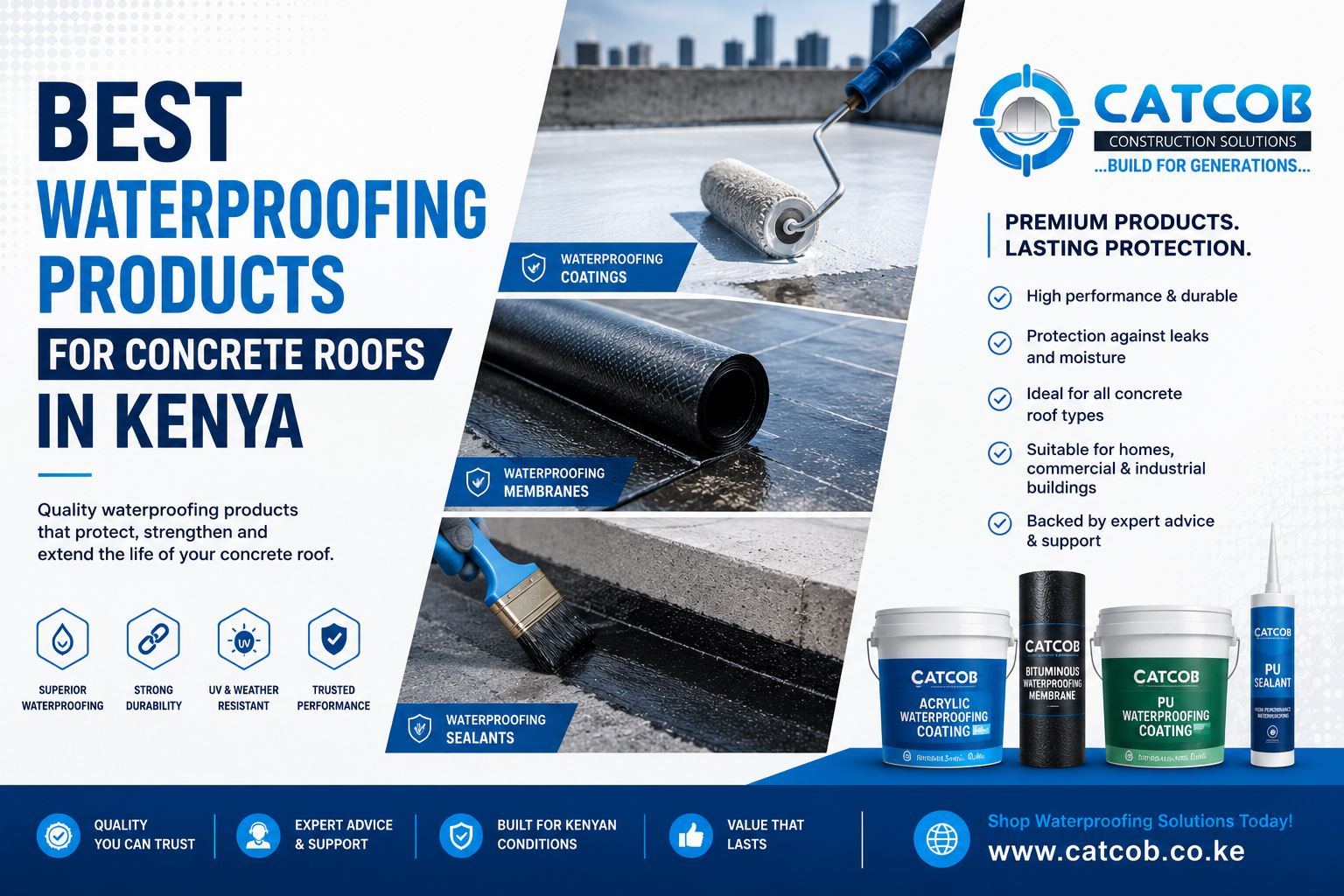 Best Waterproofing Products for Concrete Roofs in Kenya.